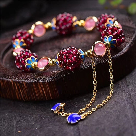 Pulsera de piedra natural de granada - Hipnotelia