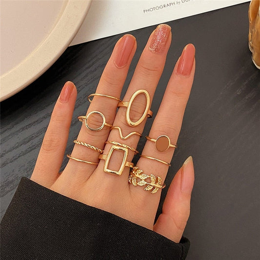 Set de 11 anillos plateados - Hipnotelia